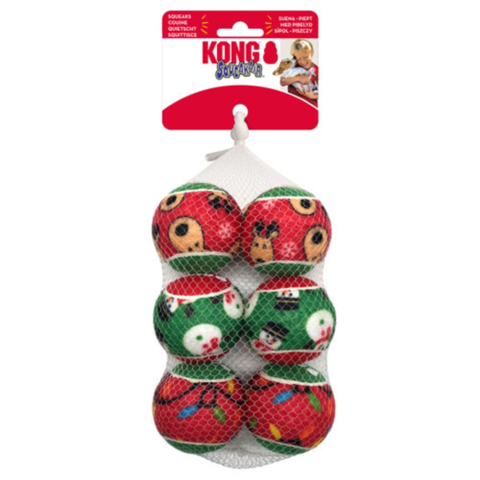 KONG Cat Holiday SqueakAir® Balls 6-pk Medium