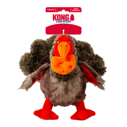 Kong Fall Low Stuffing Turkey Plush Dog Toy Medium
