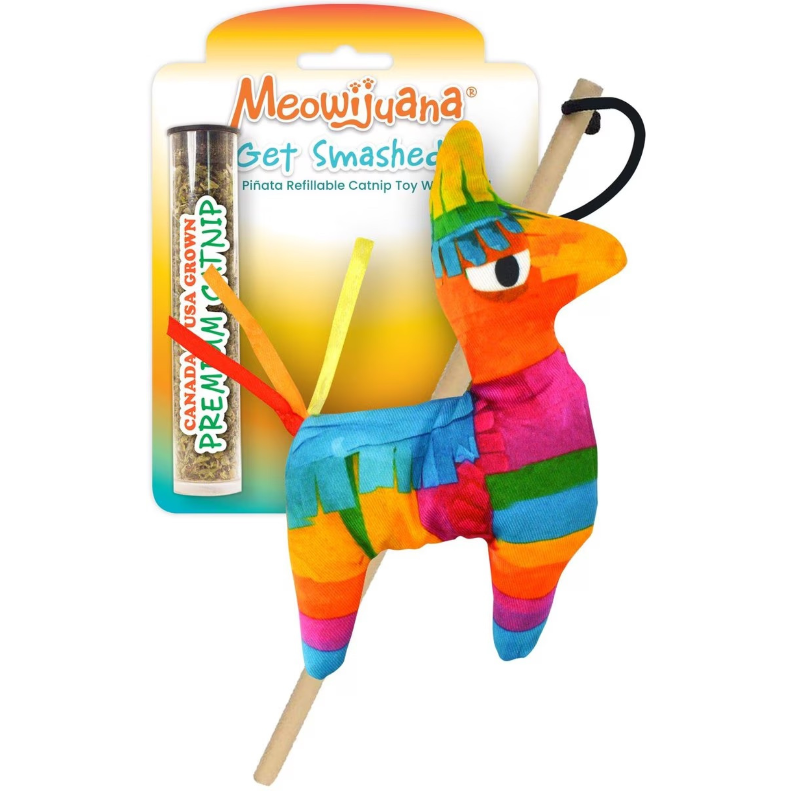 Meowijuana Get Smashed Pinata w/ Wand Refillable Catnip Toy