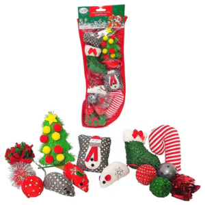Midlee Designs Cat Christmas Stocking with 14 toys Cat Toy - Mutts & Co.