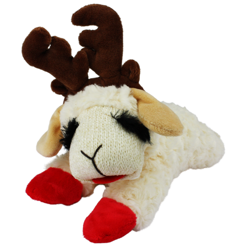 Multipet Holiday Lamb Chop with Antlers Dog Toy