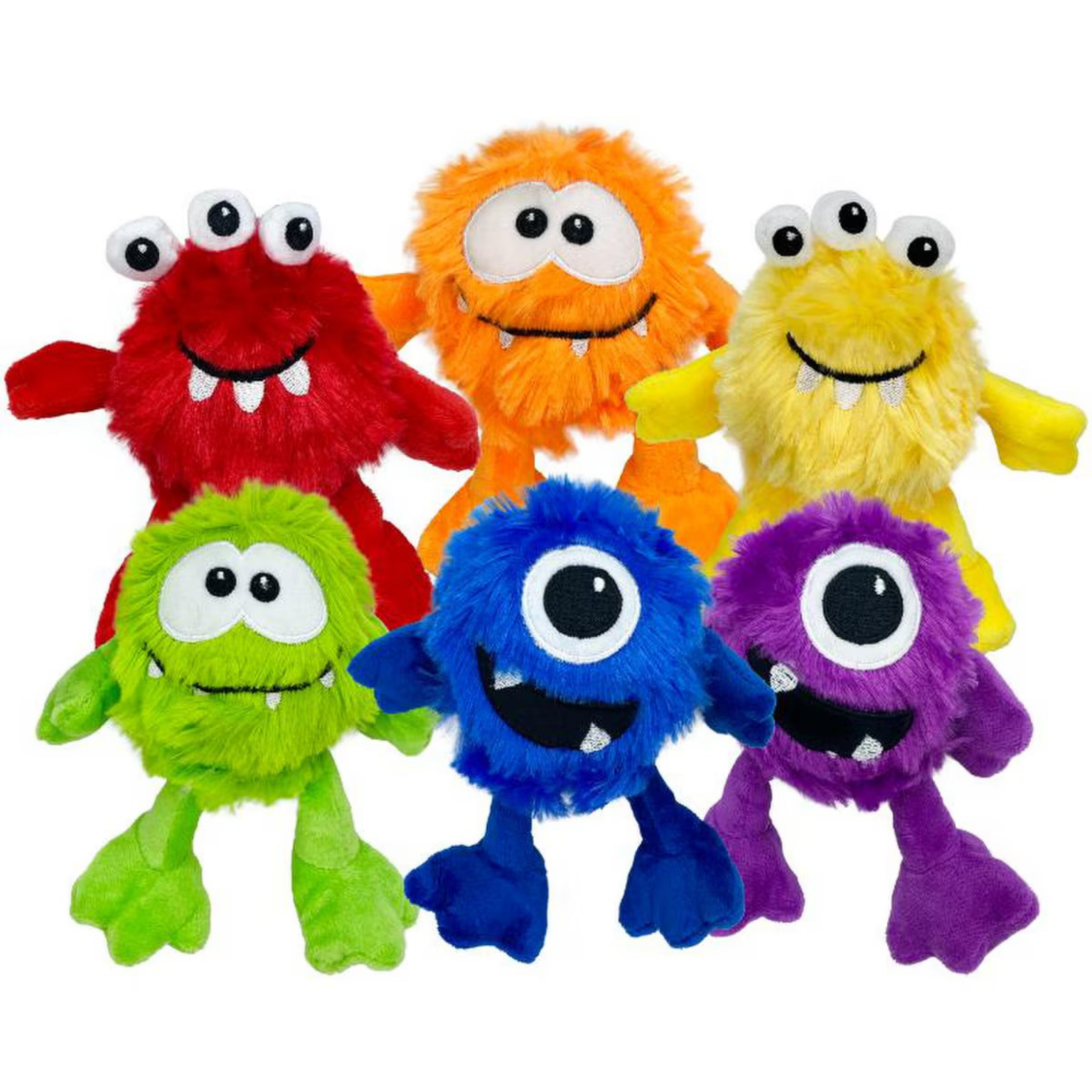 Multipet MiniPet Plush Monsters 5" Dog Toy Assorted Colors
