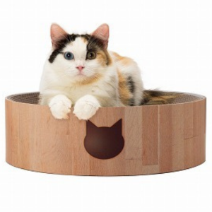 Necoichi Cozy Cat Scratcher Bowl, Oak - Mutts & Co.