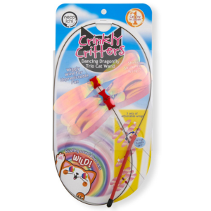 Necoichi Crinkly Critters Dancing Dragonfly Trio Adjustable Cat Wand - Mutts & Co.