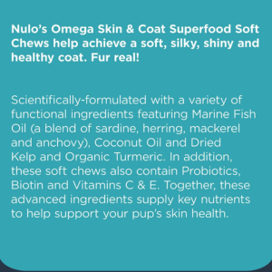 Nulo Omega Coconut Flavor Skin & Coat Soft Chews Supplement for Dogs, 90 Count - Mutts & Co.
