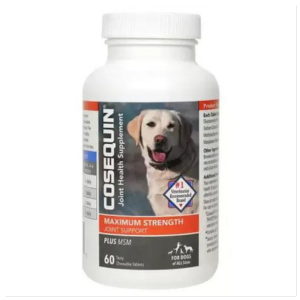 Nutramax Cosequin Maximum Strength (DS) Plus MSM Chewable Tablets Joint Health Supplement for Dogs, 60 count