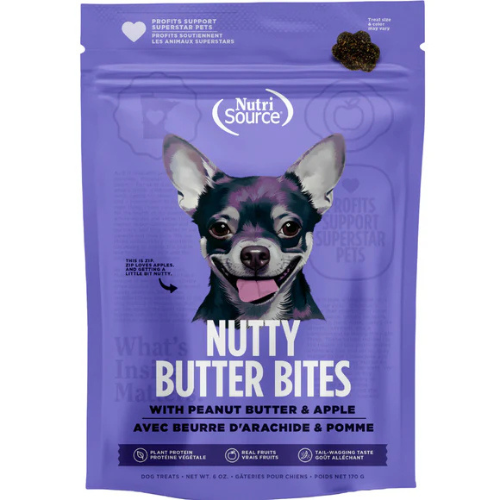 Nutrisource Nutty Butter Bites Peanut Butter & Apple Dog Treats 6oz