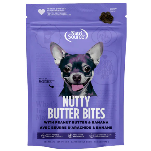 Nutrisource Nutty Butter Bites Banana Peanut Butter Dog Treats 6oz