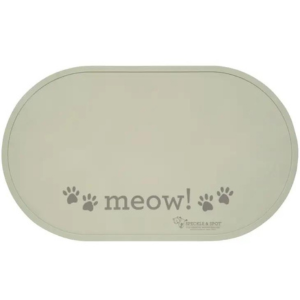 ORE Pet Oval Silicone Placemat Grey Meow - Large