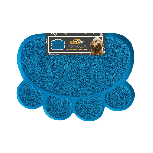 Palz & Co Archstone Pawprint Blue Pet Dining Mat