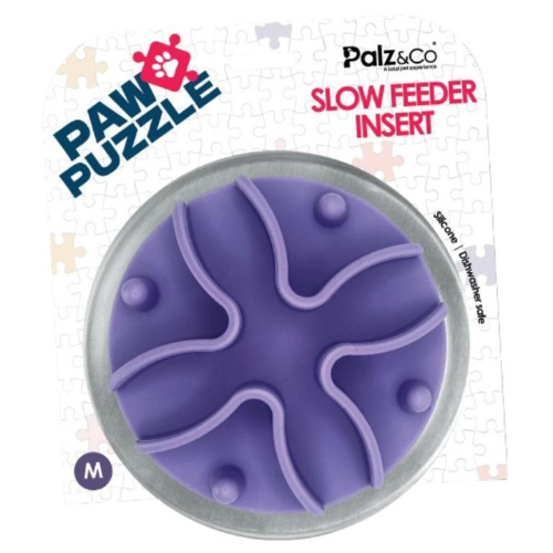 Palz & Co Paw Puzzle Slow Feeder Dog Bowl Purple Insert, Medium