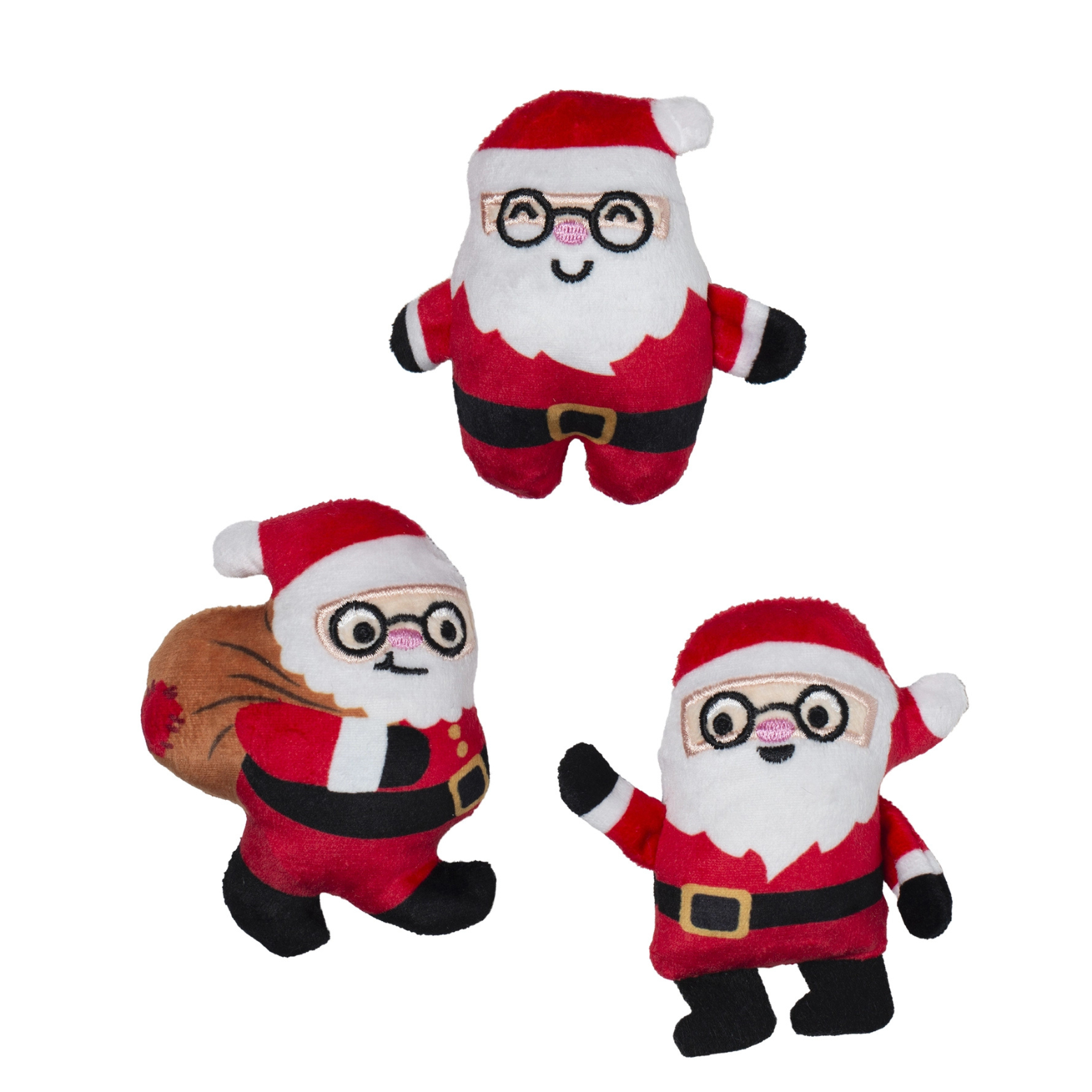 Pet Shop by Fringe Studio Rebel Wo A Claus 3-Piece Set Plush Dog Toy