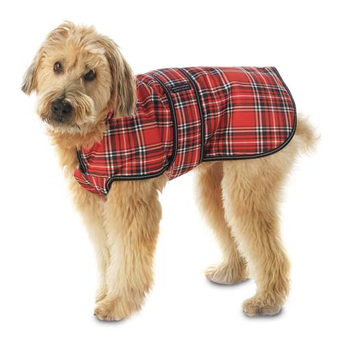 Petrageous Kodiak Waterproof Dog Coat, Red Plaid