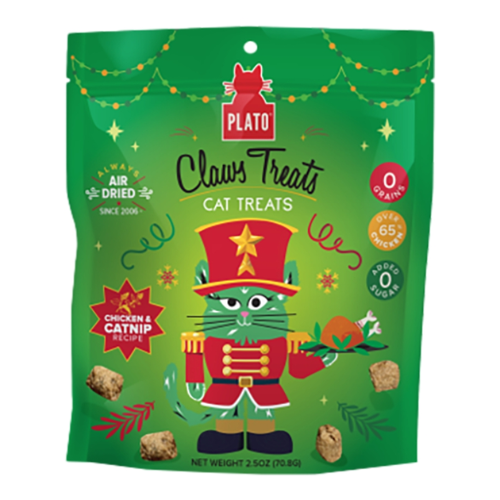 Plato Holiday Paws & Claws Cat Treats 2pk