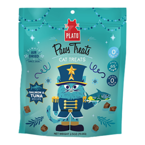 Plato Holiday Paws & Claws Cat Treats 2pk