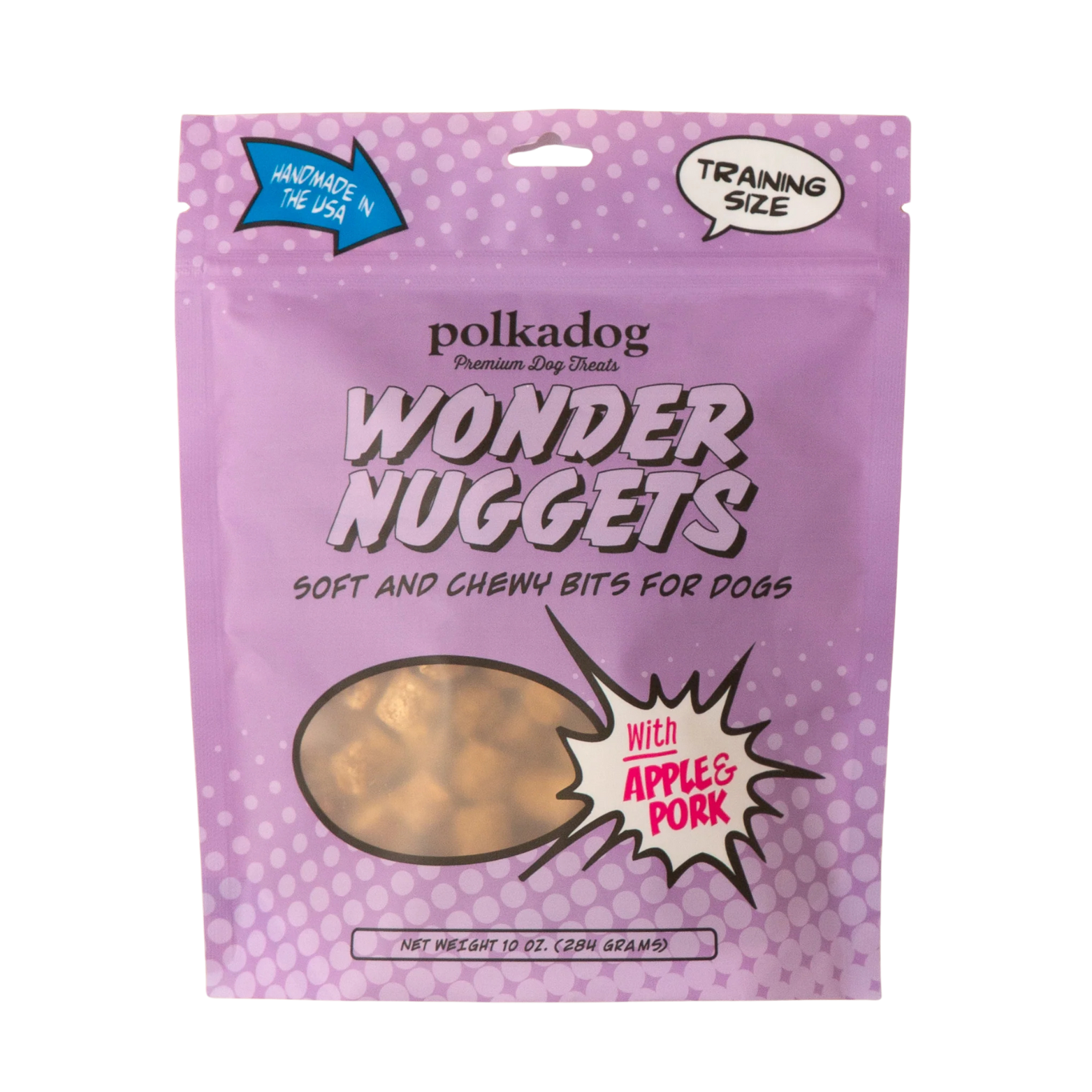 Polka Dog Wonder Nuggets Apple & Pork Soft & Chewy Dog Treats, 10-oz bag