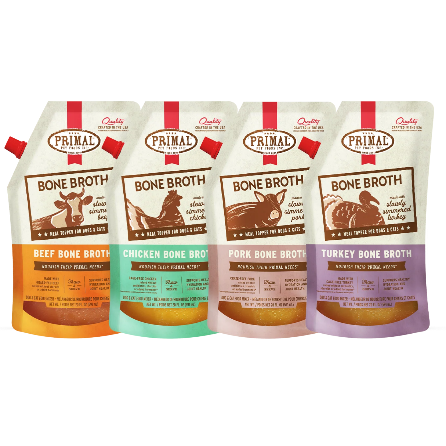 Primal Frozen Bone Broth for Dogs & Cats 20oz