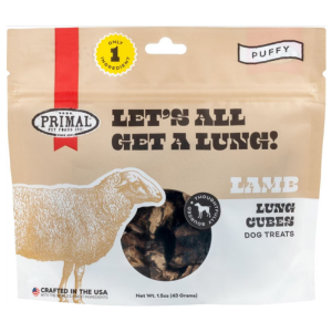 Primal Let's All Get A Lung Freeze-Dried Lamb Dog Treats 1.5 oz - Mutts & Co.