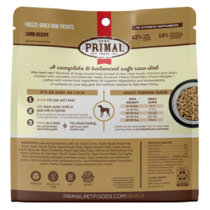 Primal Pronto Lamb Formula Freeze-Dried Dog Food
