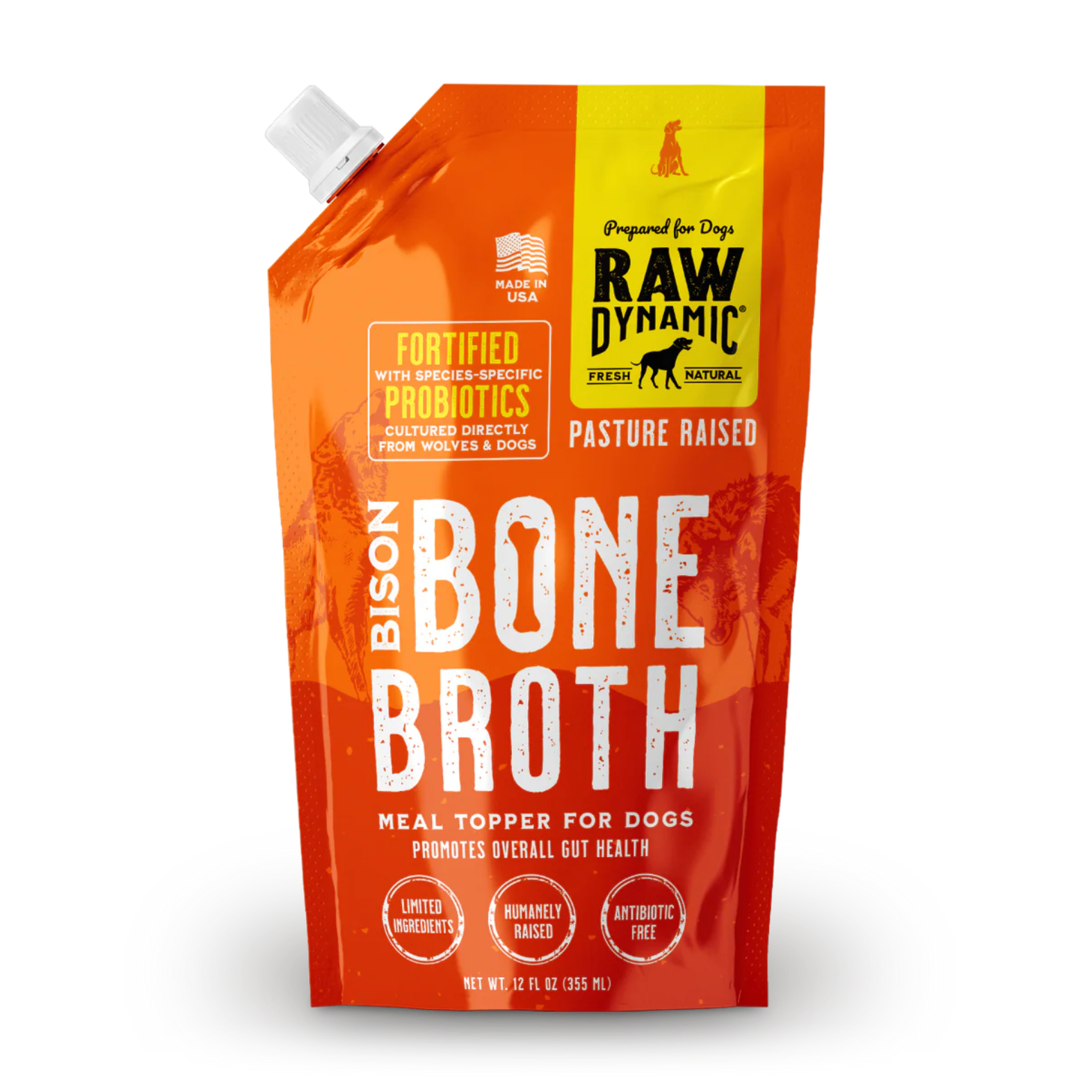 Raw Dynamic Frozen Bison Bone Broth with Probiotics 12 oz