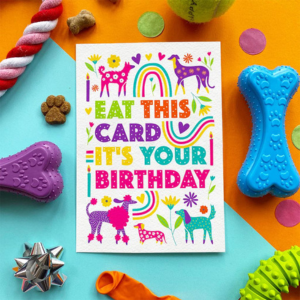 Scoff Paper Eat This Card It's Your Birthday  Bacon Flavored Edible Card for Dogs