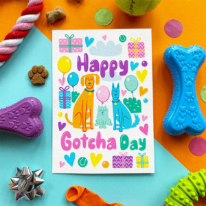 Scoff Paper Happy Gotcha Day Chicken Flavored Edible Card for Dogs