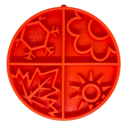 SodaPup Enriching Shallow Slow Feeder Four Seasons Ebowl for Dogs Orange