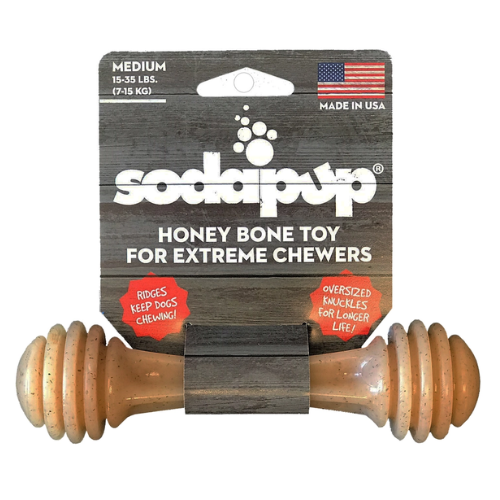 SodaPup Honey Bone eChew Durable Nylon Dog Chew Toy