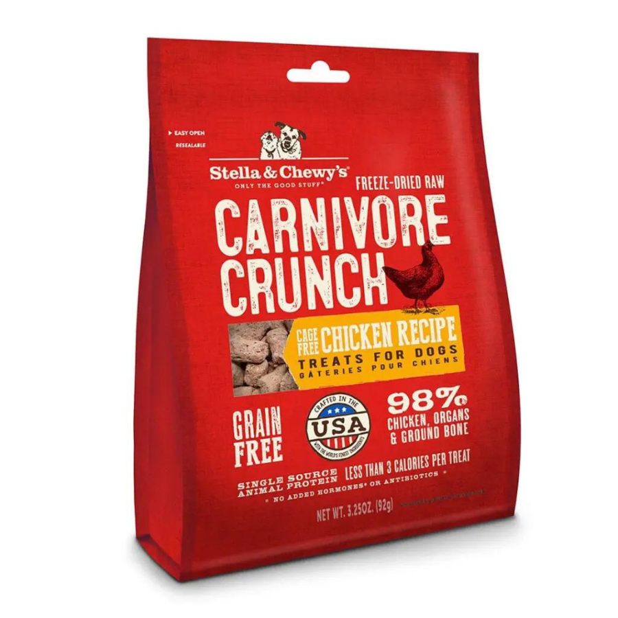 Stella & Chewy's Carnivore Crunch Cage-Free Chicken Recipe Freeze-Dried Dog Treats 3.25 oz - Mutts & Co.