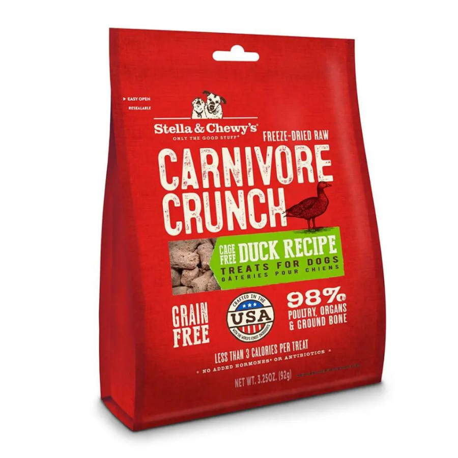 Stella & Chewy's Carnivore Crunch Cage-Free Duck Recipe Freeze-Dried Dog Treats 3.25 oz - Mutts & Co.