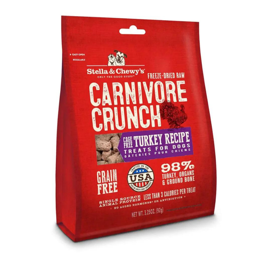 Stella & Chewy's Carnivore Crunch Cage-Free Turkey Recipe Freeze-Dried Dog Treats 3.25 oz - Mutts & Co.