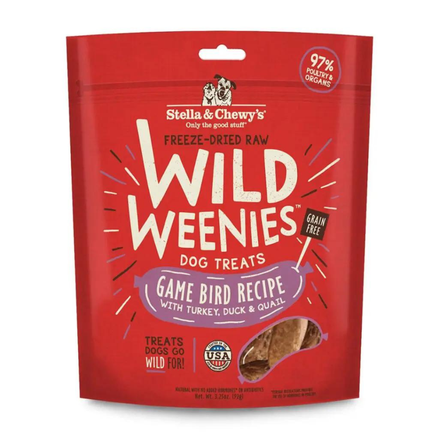 Stella & Chewy's Wild Weenies Game Bird Recipe Freeze-Dried Dog Treats 3.25 oz - Mutts & Co.