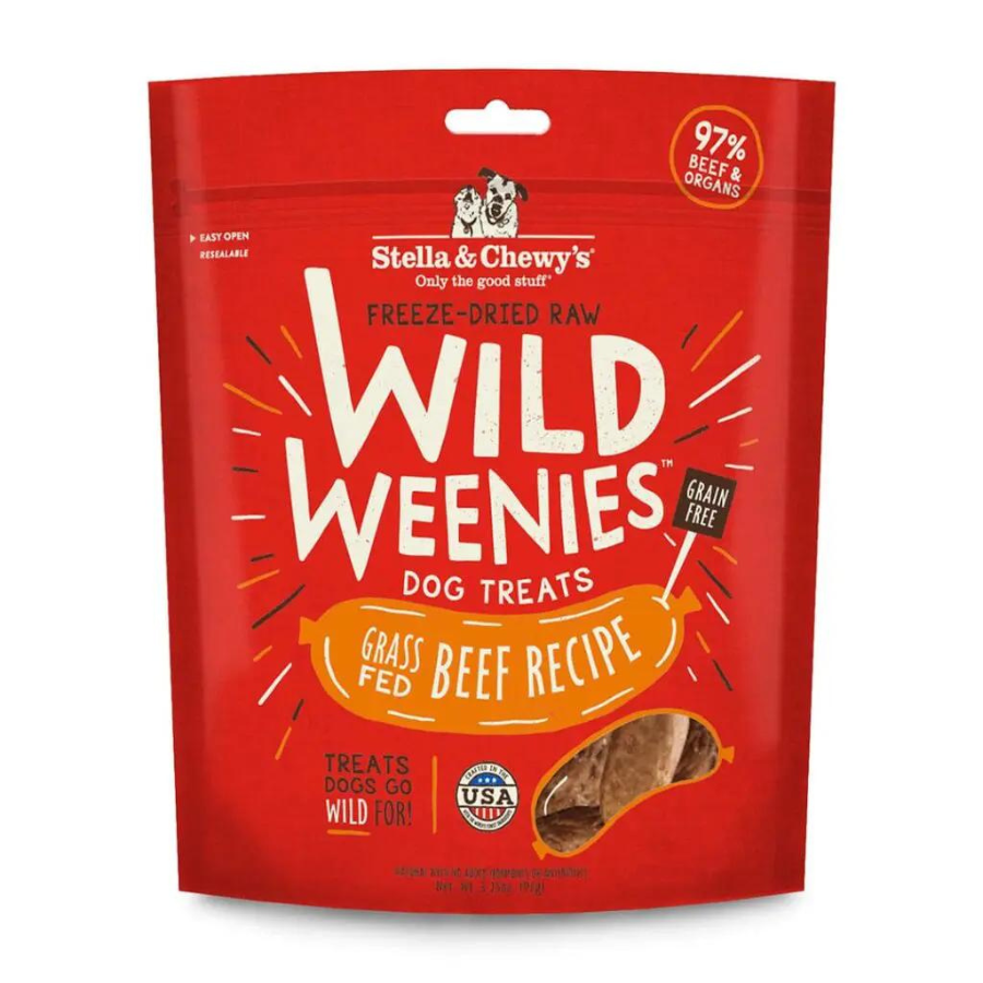 Stella & Chewy's Wild Weenies Grass-Fed Beef Recipe Freeze-Dried Dog Treats 3.25 oz - Mutts & Co.