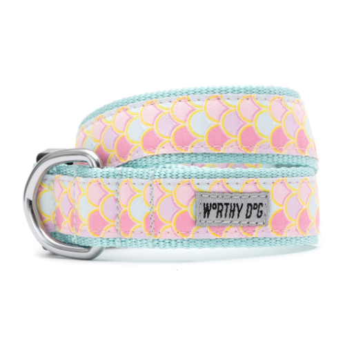 The Worthy Dog Pink Mermaid Dog Collar