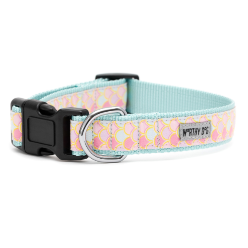 The Worthy Dog Pink Mermaid Dog Collar