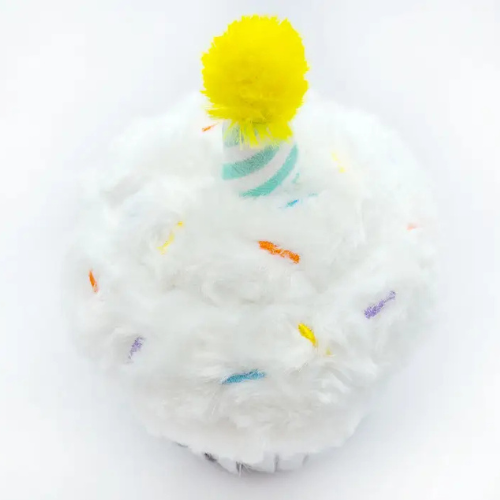 Thoozypet Birthday Cupcake Plush Dog Toy 7"