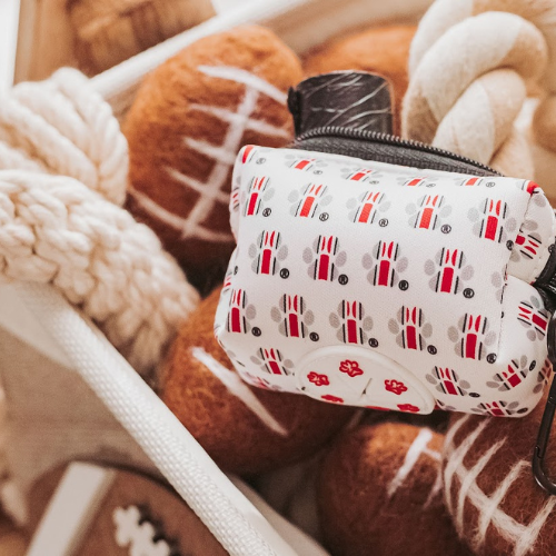 Top Rocks Helmet Stripe Paw Print Waste Bag Carrier