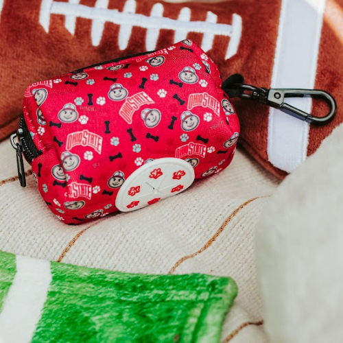 Top Rocks Red Brutus With Paws & Bones Waste Bag Carrier