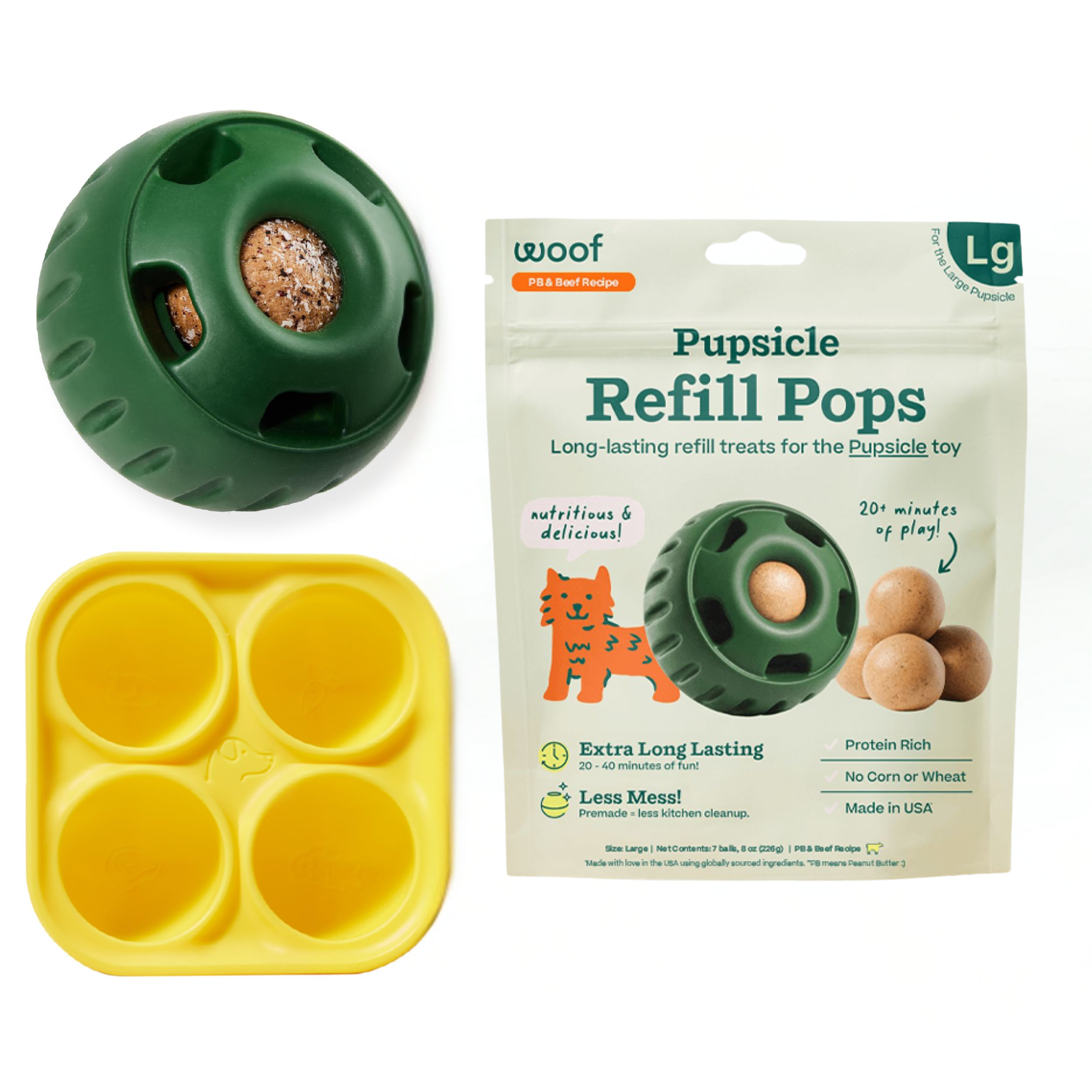 Woof Pupsicle Starter Pack Beef Peanut Butter