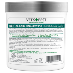 Vet's Best Dental Care Finger Wipes for Dogs & Cats - Mutts & Co.
