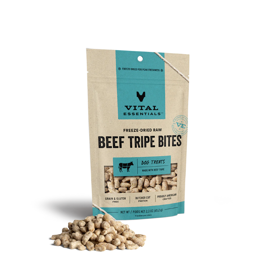 Vital Essentials Freeze-Dried Beef Tripe Dog Treats 2.3 oz - Mutts & Co.