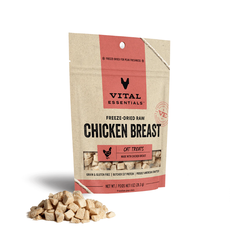 Vital Essentials Freeze-Dried Chicken Breast Cat Treats 1oz - Mutts & Co.
