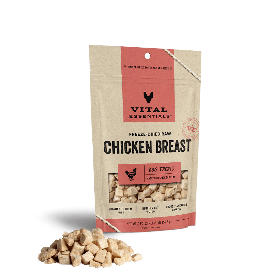 Vital Essentials Freeze-Dried Chicken Breast Dog Treats 2.1oz - Mutts & Co.