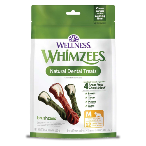 Whimzees Brushzees Dental Chews Natural Grain-Free Dental Dog Treats