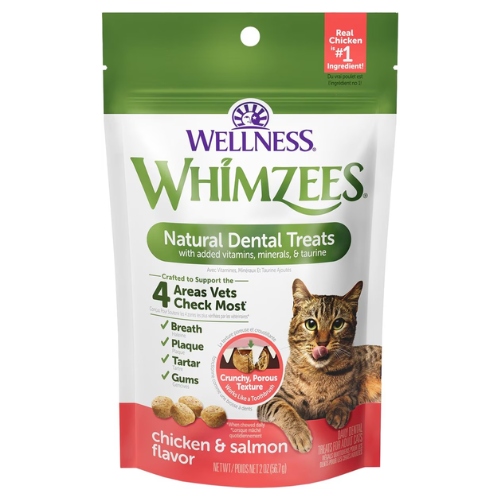 Whimzees Cat Natural Dental Treats Chicken & Salmon 2oz