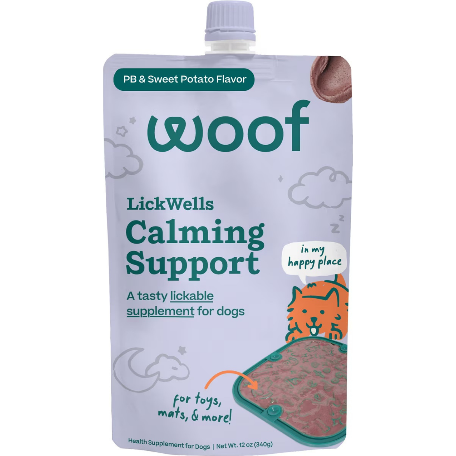 Woof Pet Lickwells Calming Support Lickable Dog Treat, 12 oz