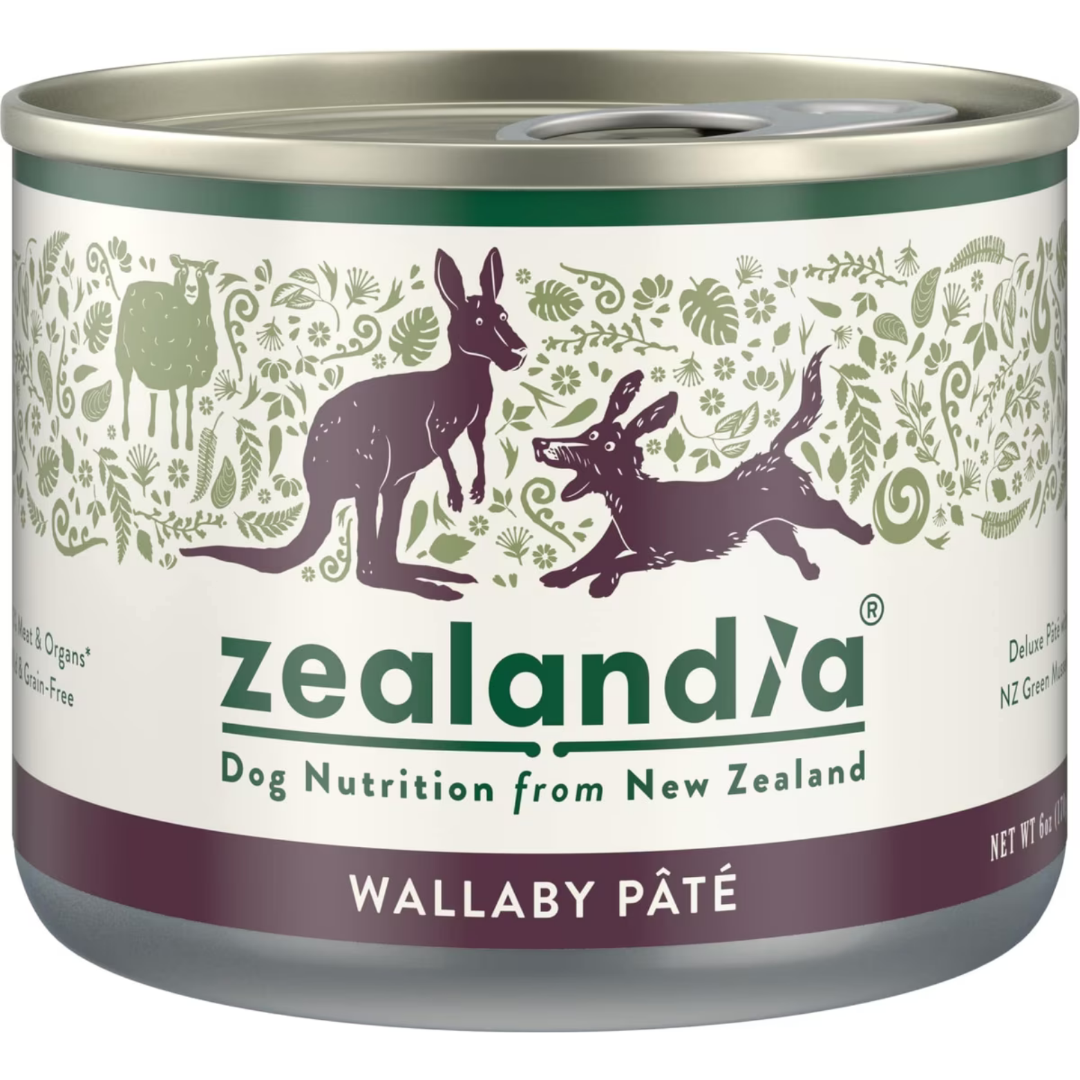 Zealandia Grain-Free Wallaby Pate Canned Dog Food, 6 oz