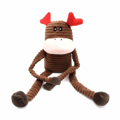 ZippyPaws Holiday Crinkle Reindeer Plush Dog Toy