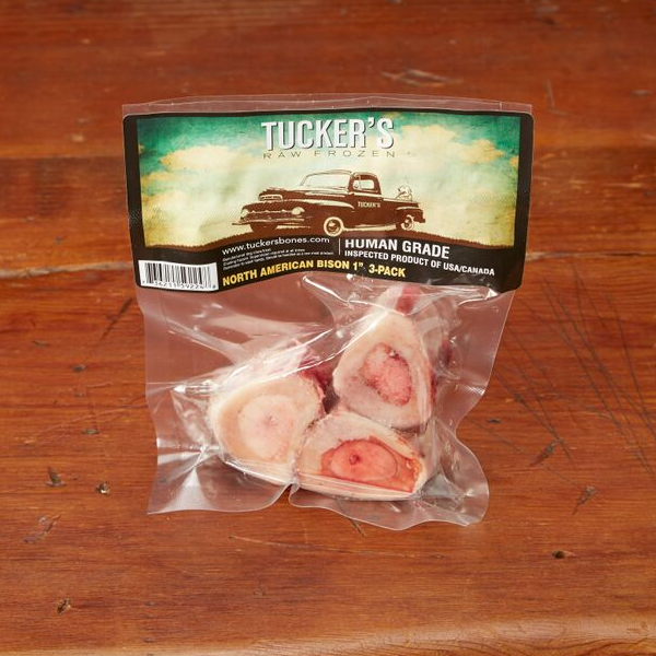 Tucker's Raw Frozen Bison Bone 1" Dog Treat for Toy Breeds, 3 pack - Mutts & Co.