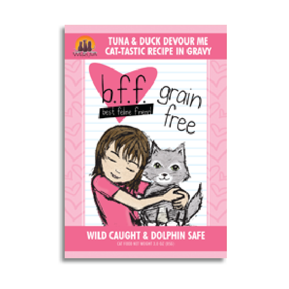 BFF OMG Tuna & Duck Devour Me Recipe in Gravy Cat Food Pouches 3oz - Mutts & Co.
